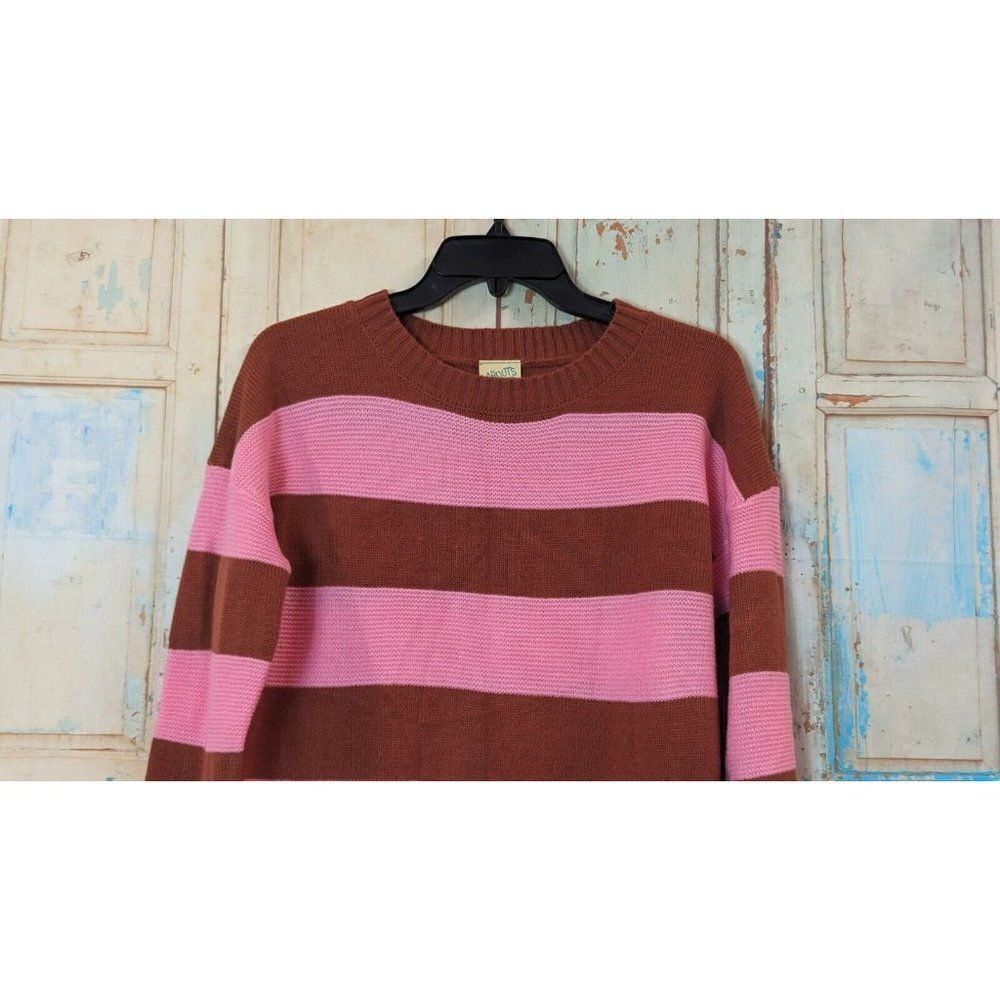 There Abouts Girls Size XL 16 Bright Pink Stripe Sweater Acrylic Long Sleeve - Picture 5 of 9